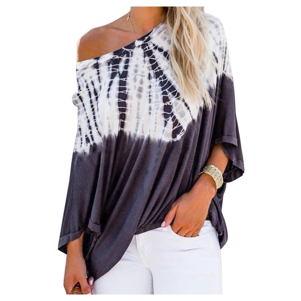 🆕 relaxed batwing tie dye top